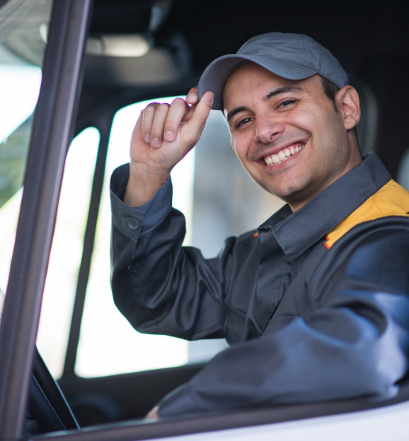 Motorista sorridente